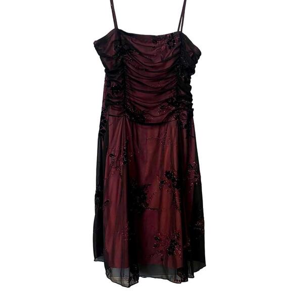 Women's  Y2K Taboo Ruched Spaghetti Strap Midi Dress - sz large - Picture 1 of 12
